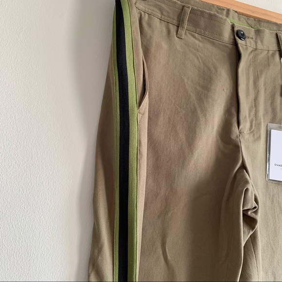 OVADIA&SONS Stripe Track Chino Pants OLIVE Black - Picture 4 of 8